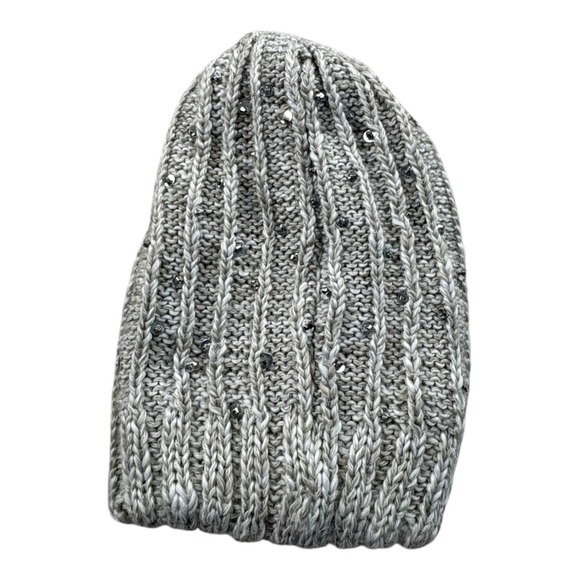 14th‎ & Union Gray Knit Beanie Hat One Size with Sequins Winter Accessories - Picture 5 of 8